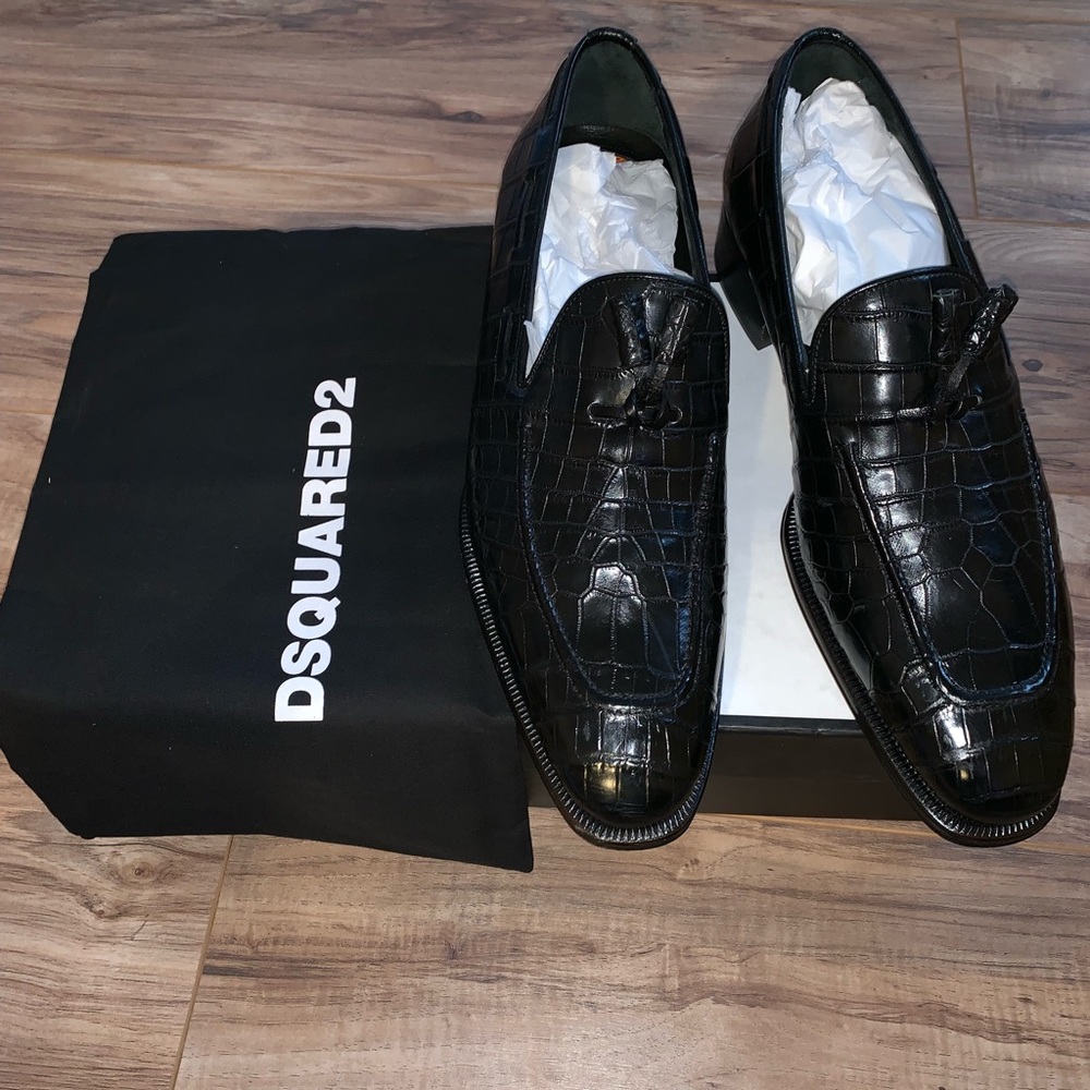 100% Real Croc Skin DSquared2 loafers
